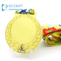 Fabricante de medallas en línea medallones de metal personalizados logotipo chapado en cobre dorado medalla deportiva de carrera de maratón 3d para el ganador